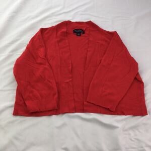 Perceptions Open Front Cardigan Red 16W